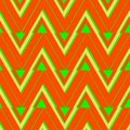 Retro pattern orange green trougles lines